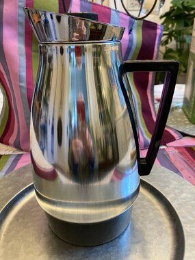 RIVIERA Insulated Chrome Pitcher: MCM Coffee Carafe, New Old Stock
